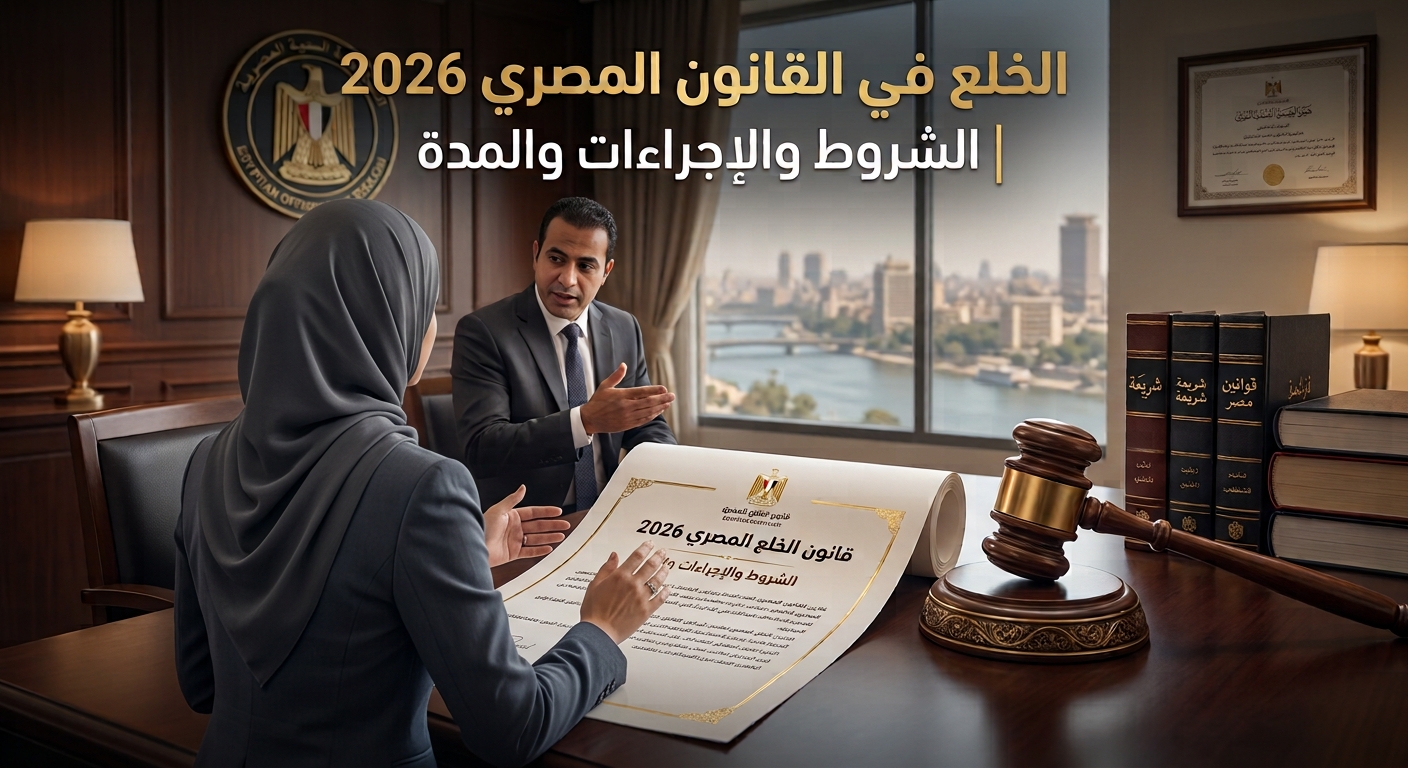 مقال: الخلع في القانون المصري 2026  الشروط والإجراءات والمدة